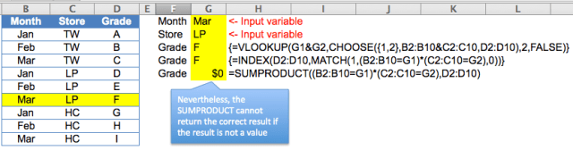 Excel Tips - lookup 2 values 4