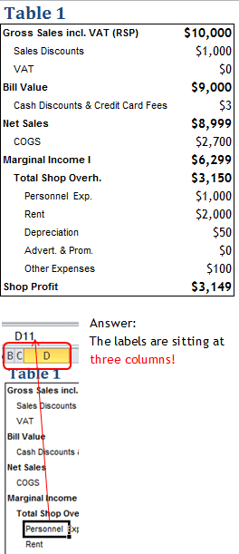 Excel Tips - Text Alignment Indent 2