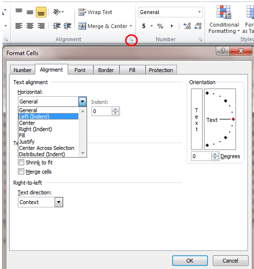 Excel Tips - Text Alignment