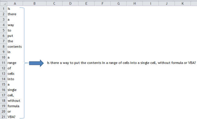 Excel Tips - Combine texts into one cell 1