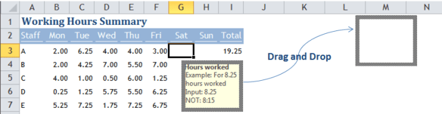 Excel Tips - Move Input Message out of the way 3