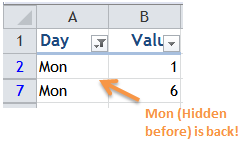 Excel Tips - Filter vs. Hidden 7