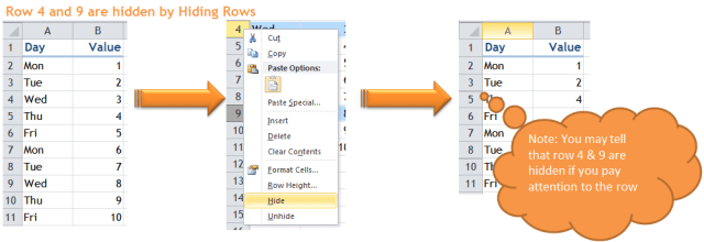 Excel Tips - Filter vs. Hidden