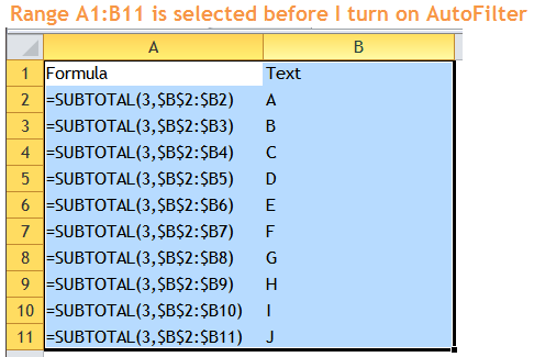 Excel Tips - Filter Bug 2