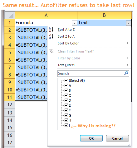 Excel Tips - Filter Bug 3