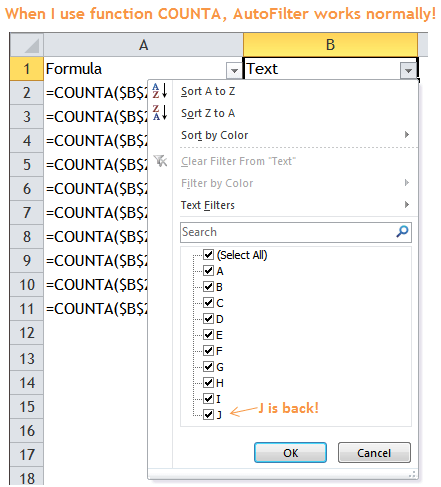 Excel Tips - Filter Bug 4