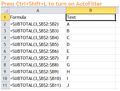 Excel Tips - Filter Bug