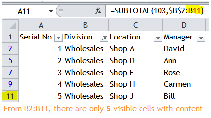 Excel Tips - Sequential number for visible rows only 2