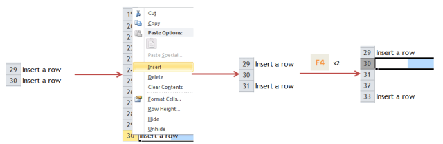 Excel Tips - F4 (repeat last action)1