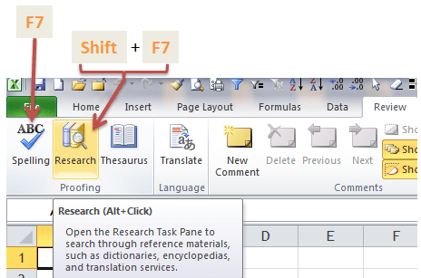 Excel Tips - F7