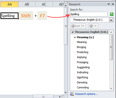 Excel Tips - Shift+F7