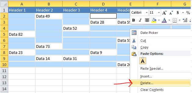 Excel Tips - Move cells with data to the top2