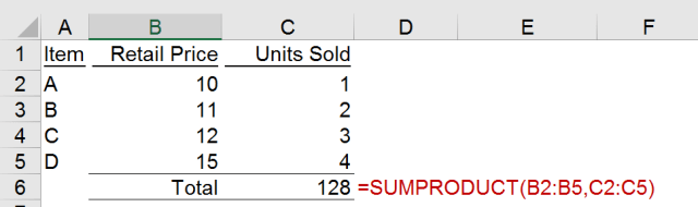 Excel Tips - SUMPRODUCT basic 3