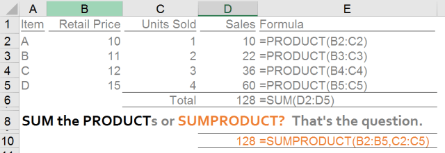 Excel Tips - SUMPRODUCT basic 5.1