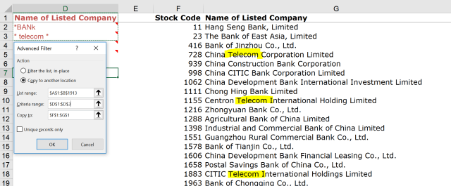 Excel Tips - Advanced Filter 6.1