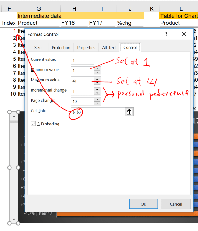 Excel Tips - Interactive Chart with Scroll Bar 2