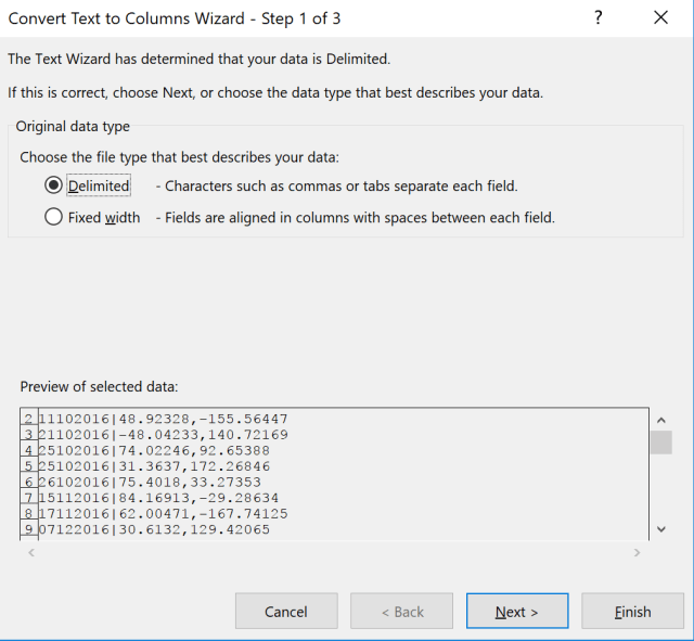 Exce Tip - Text to Columns_Delimited 1