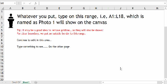 Excel Tips - Interactive CV (just for fun) 2