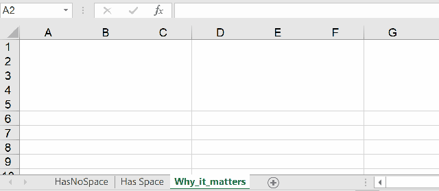 Excel Tips - Space in worksheet name