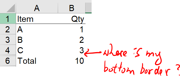 Excel Tip - Hide and Seek Cell Border1