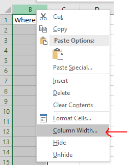 Excel Tip - unhide column A (6)