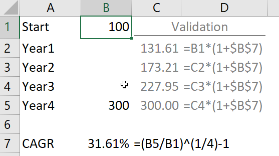 Excel Tips - Calculating CAGR with Goal Seek3