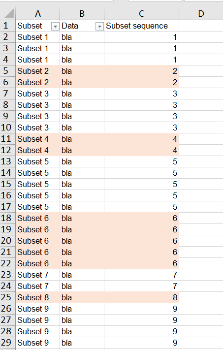 Excel Tip - CF to make color bands