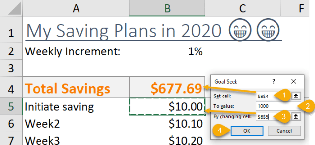 Excel tip - Goal Seek Sample 3