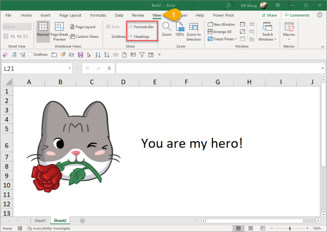 Excel Tip - Display the formula bar and column row headers2