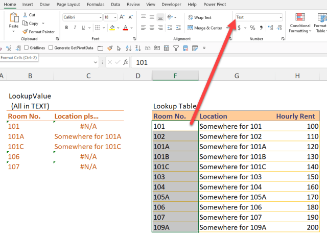 Fixing inconsistent data type in lookup table in #Excel | wmfexcel