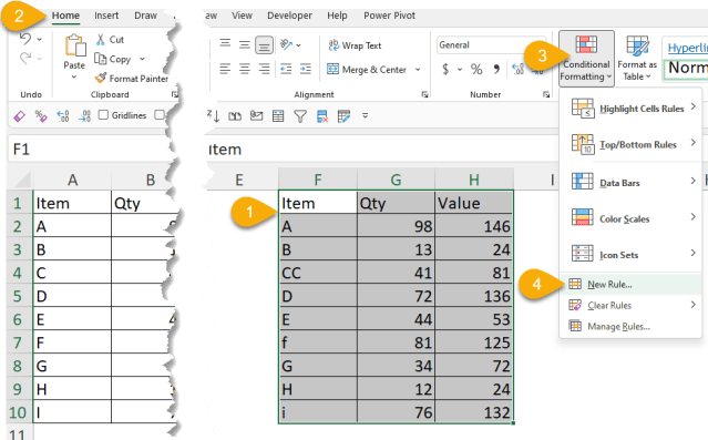 Highlight differences in two ranges with Conditional Formatting in # ...