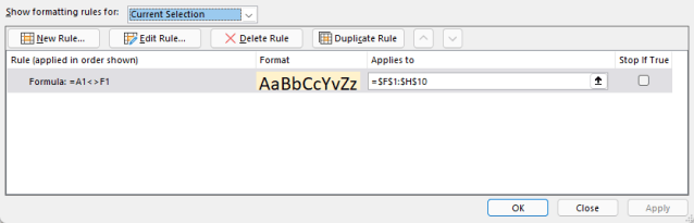 Highlight differences in two ranges with Conditional Formatting in # ...