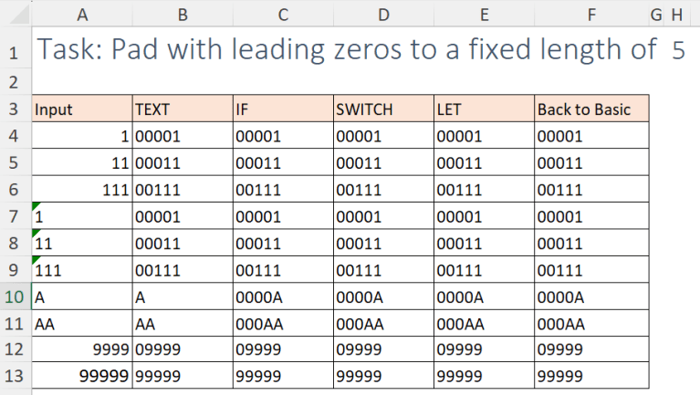 Pad a column to fixed length with #Excel formula | wmfexcel